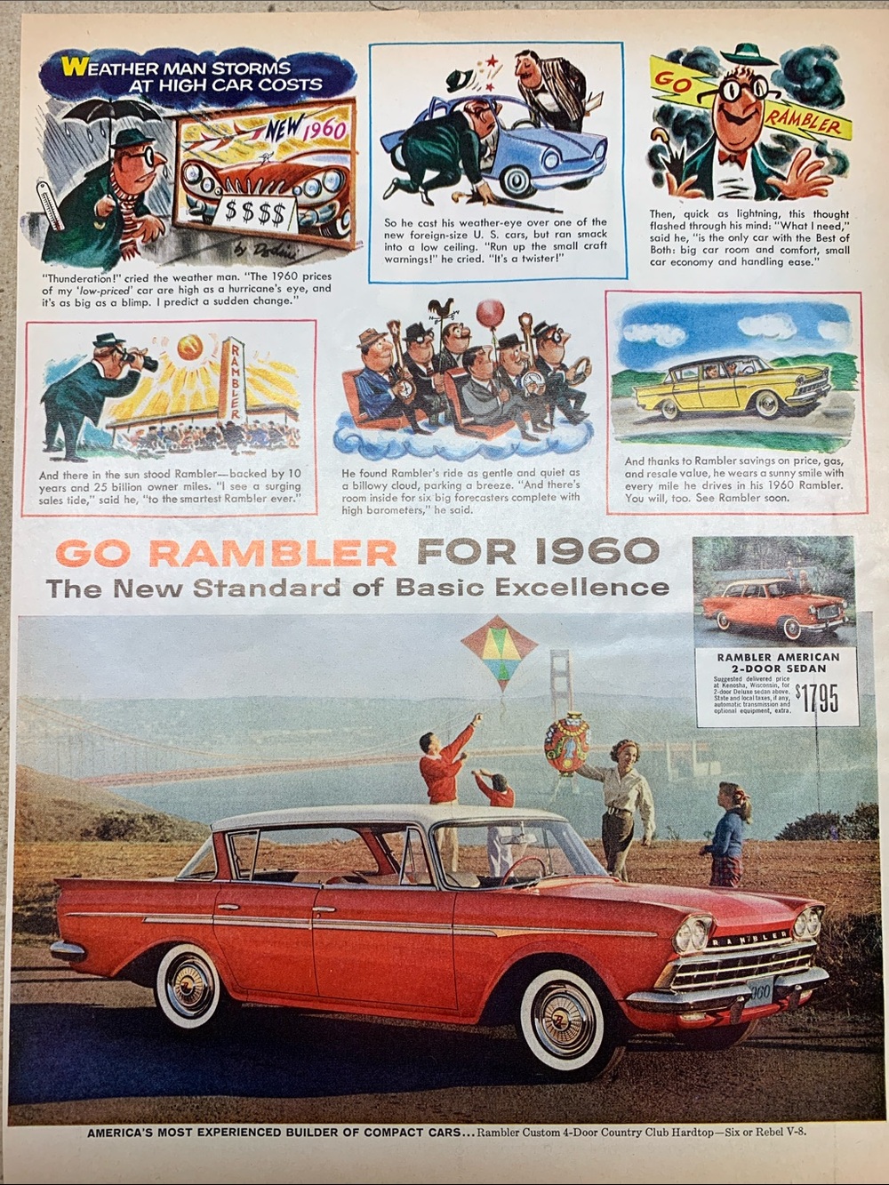 Vintage Rambler American 2-Door Sedan Ad from Look Magazine March 1, 1960